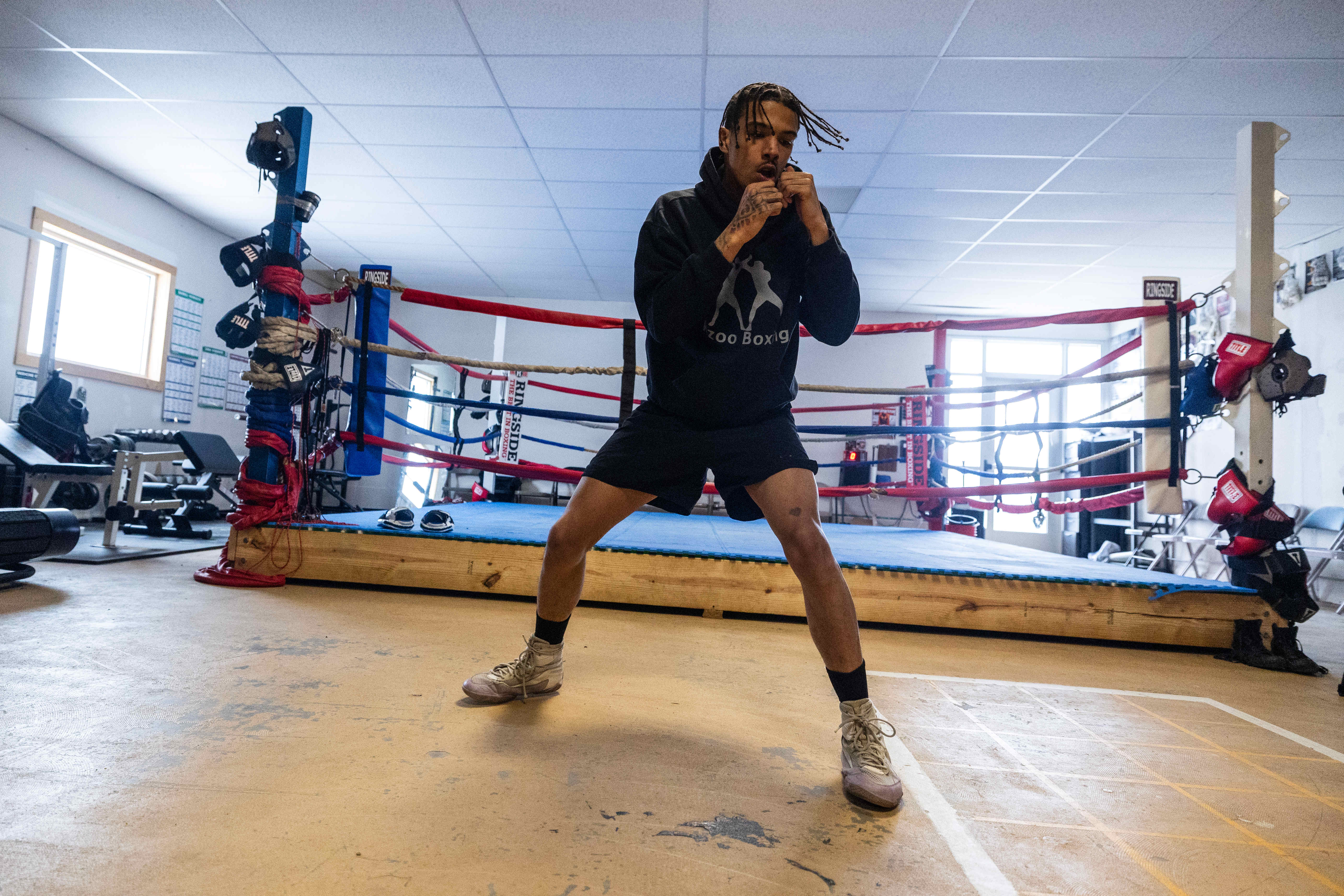 Evan Jackson, 19, of Kalamazoo, trains for the USA Boxing International Open at Kzoo Boxing on Tuesday, Feb. 3, 2026. , The Open, which is expected to draw elite amateur talent and emerging future stars to Colorado, is Jackson’s biggest challenge yet.