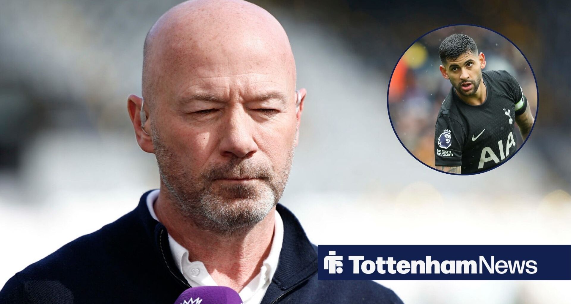 Alan Shearer reacts to refcam footage of Cristian Romero's sending-off in Tottenham loss vs Man United.