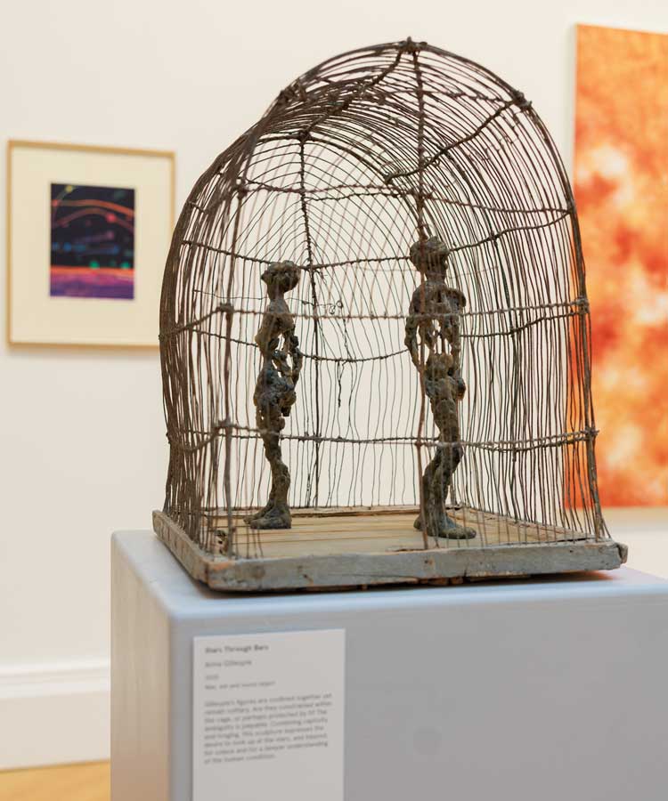 Anna Gillespie, Stars Through Bars, 2025. RWA Alastair Brookes KoLAB Studios. Installation view, Cosmos: The Art of Observing Space, Royal West of England Academy, 2026. Photo: Alastair Brookes.