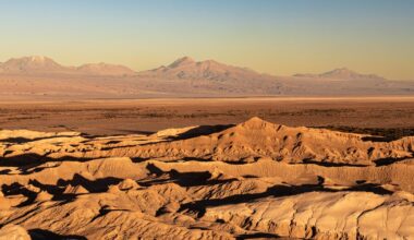 The Atacama desert at sunset