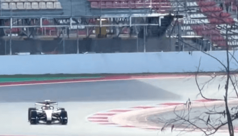 Audi 2026 Formula 1 car on racetrack corner