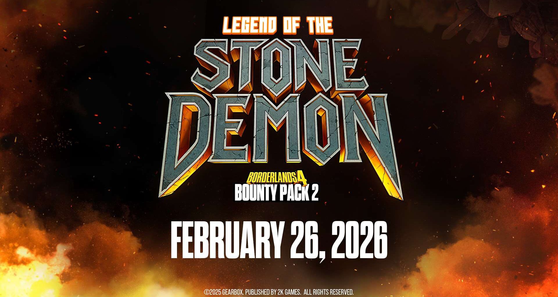 Borderlands 4 Bounty Pack 2: Legend Of The Stone Demon Launching February 26 - Story Pack 1 and New Vault Hunter Coming Soon