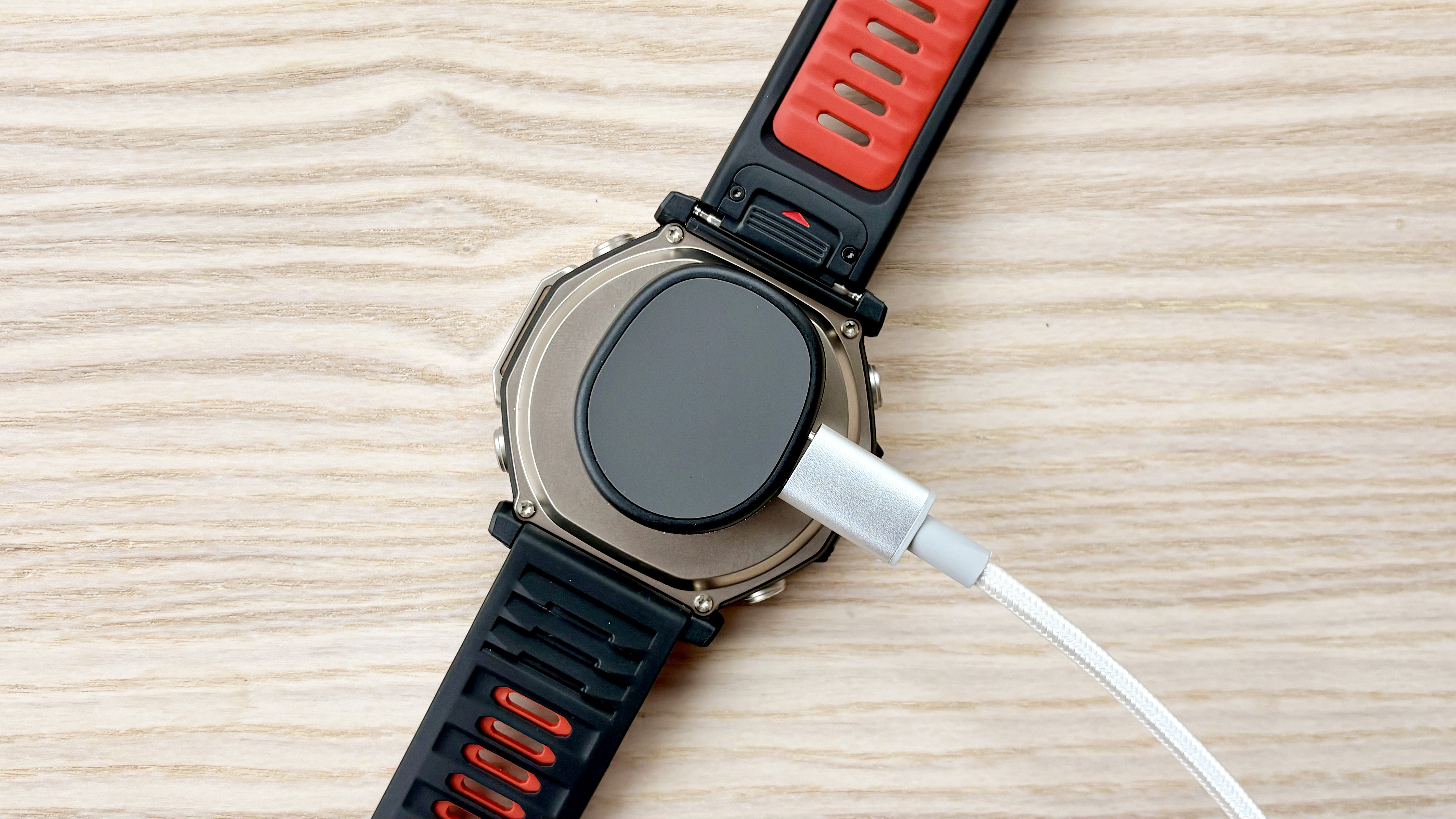 Close-up of the Amazfit T-Rex 2 Ultra smartwatch