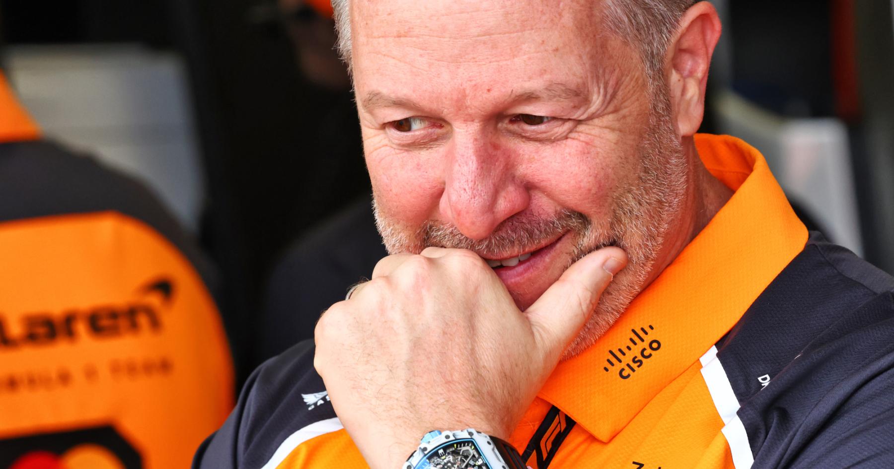 Zak Brown lands hilarious McLaren joke at new F1 car launch