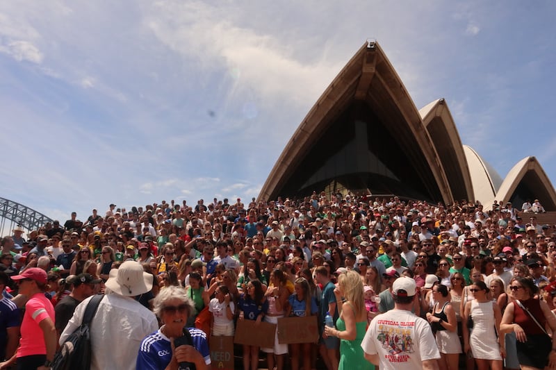 A large crowd gathered at Sydney Opera House on Saturday for Fergal Guihen. Photograph: Jody Coffey