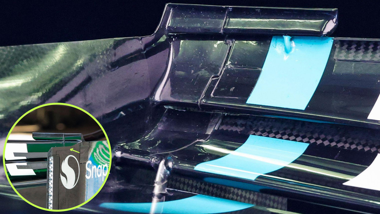 Mercedes W17 rear wing mini-flap