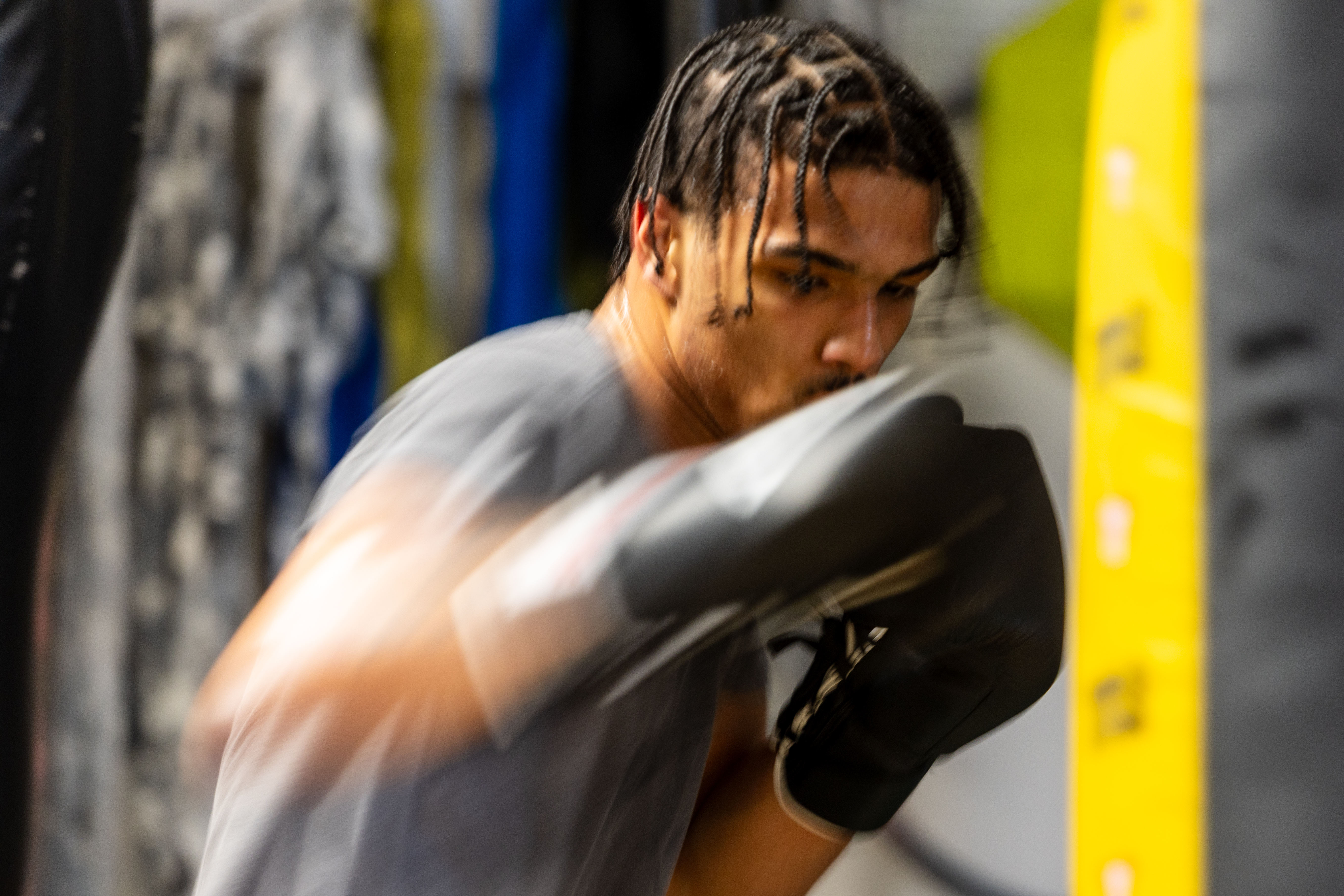 Evan Jackson, 19, of Kalamazoo, trains for the USA Boxing International Open at Kzoo Boxing on Tuesday, Feb. 3, 2026. , The Open, which is expected to draw elite amateur talent and emerging future stars to Colorado, is Jackson’s biggest challenge yet.