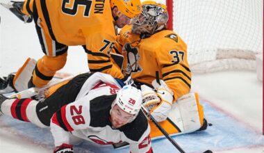 Arturs Silovs leads Penguins to win over Devils in first game after Olympic break