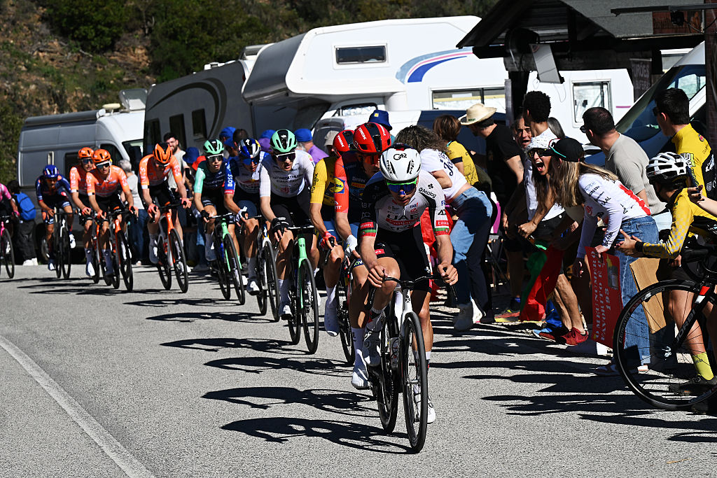 LOULE, PORTUGAL - FEBRUARY 22: Joao Almeida of Portugal and UAE Team Emirates - XRG competes during the 52nd Volta ao Algarve em Bicicleta 2026, Stage 5 a 148.4km stage from Faro to Malhao - Loule 512m on February 22, 2026 in Loule, Portugal. (Photo by Dario Belingheri/Getty Images)