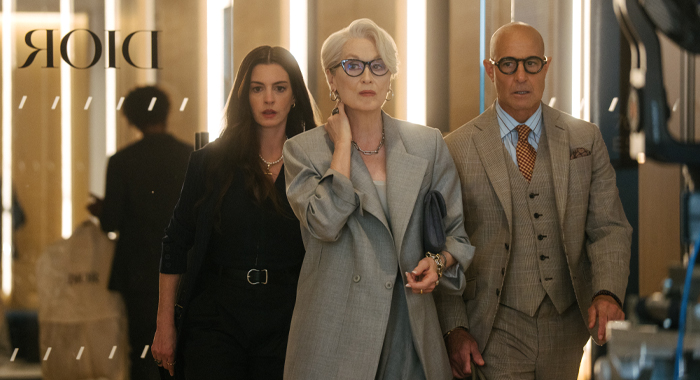 Anne Hathaway, Meryl Streep, and Stanley Tucci in The Devil Wears Prada 2 (2026)
