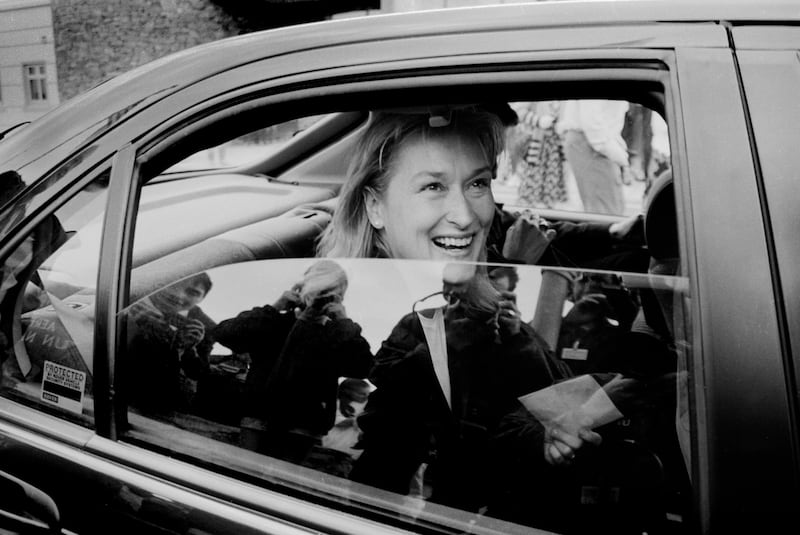 Meryl Streep arriving in Donegal for the local premiere of the film Dancing at Lughnasa in 1998