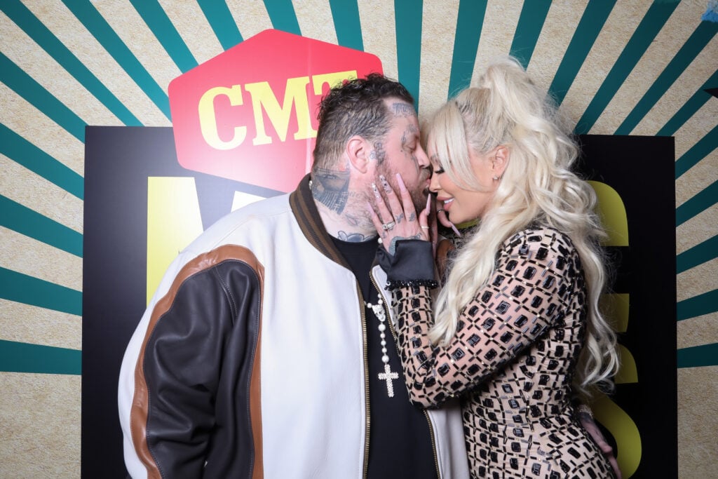 Jelly Roll and Bunnie XO attend the 2024 CMT Music Awards at Moody Center on April 07, 2024 in Austin, Texas. 