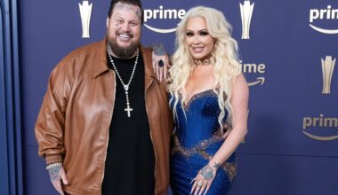 US singer Jelly Roll (L) and Bunnie Xo arrive for the 59th Academy of Country Music awards (ACM) at Ford Center in The Star in Frisco, Texas, May 16, 2024.