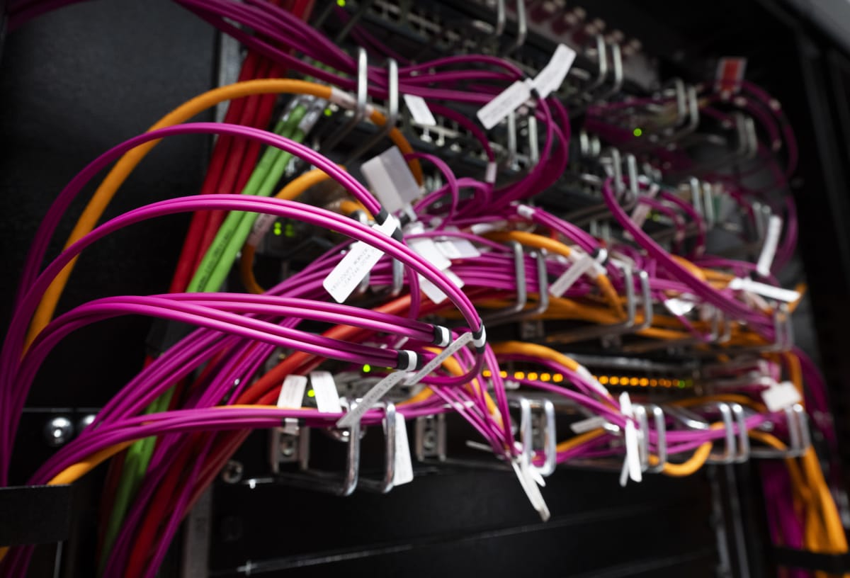 Cable in a server room at the European Space Agency (Boris Roessler via Getty Images)