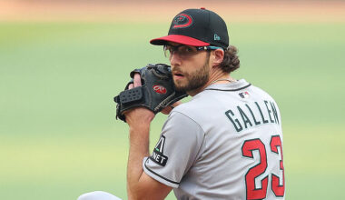 Zac Gallen #23 of the Arizona Diamondbacks...