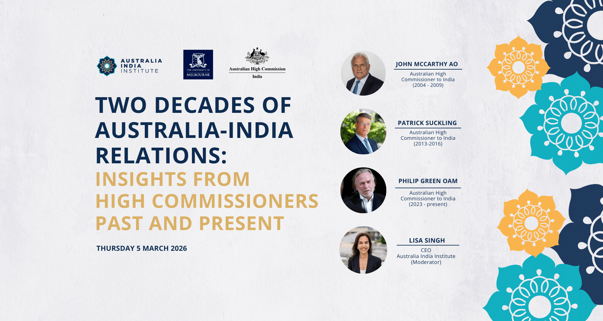 Two Decades of Australia India Relations: Insights from High Commissioners Past and Present