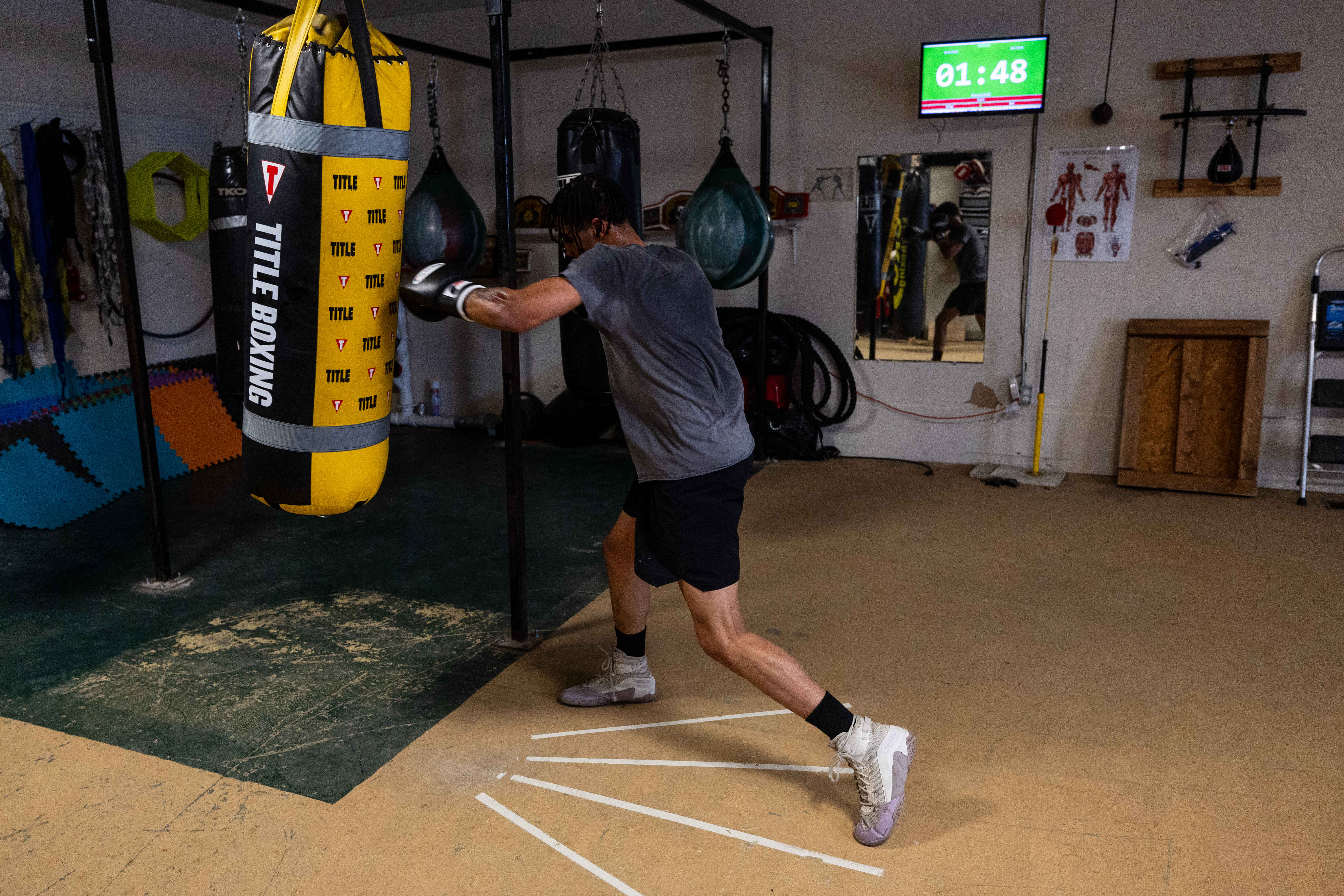 Evan Jackson, 19, of Kalamazoo, trains for the USA Boxing International Open at Kzoo Boxing on Tuesday, Feb. 3, 2026. , The Open, which is expected to draw elite amateur talent and emerging future stars to Colorado, is Jackson’s biggest challenge yet.