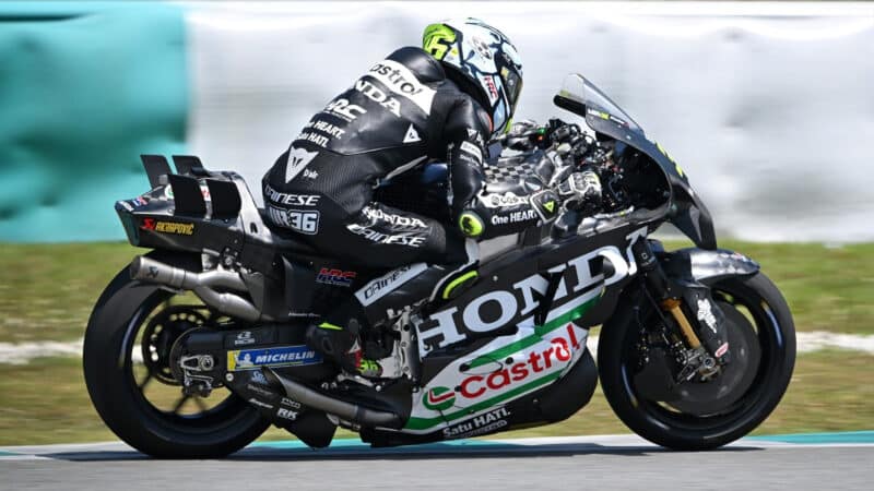 Joan Mir on low-riding Honda 2026 MotoGP bike