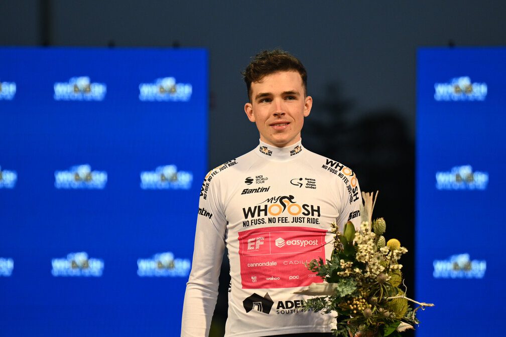 After first race for new team Michael Leonard heads a WorldTour classification