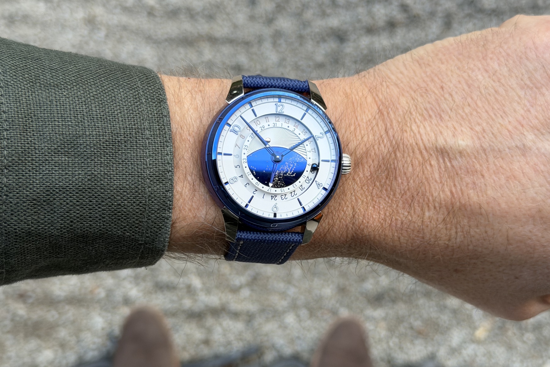 Louis Vuitton × De Bethune LVDB 03 GMT Louis Varius on wrist