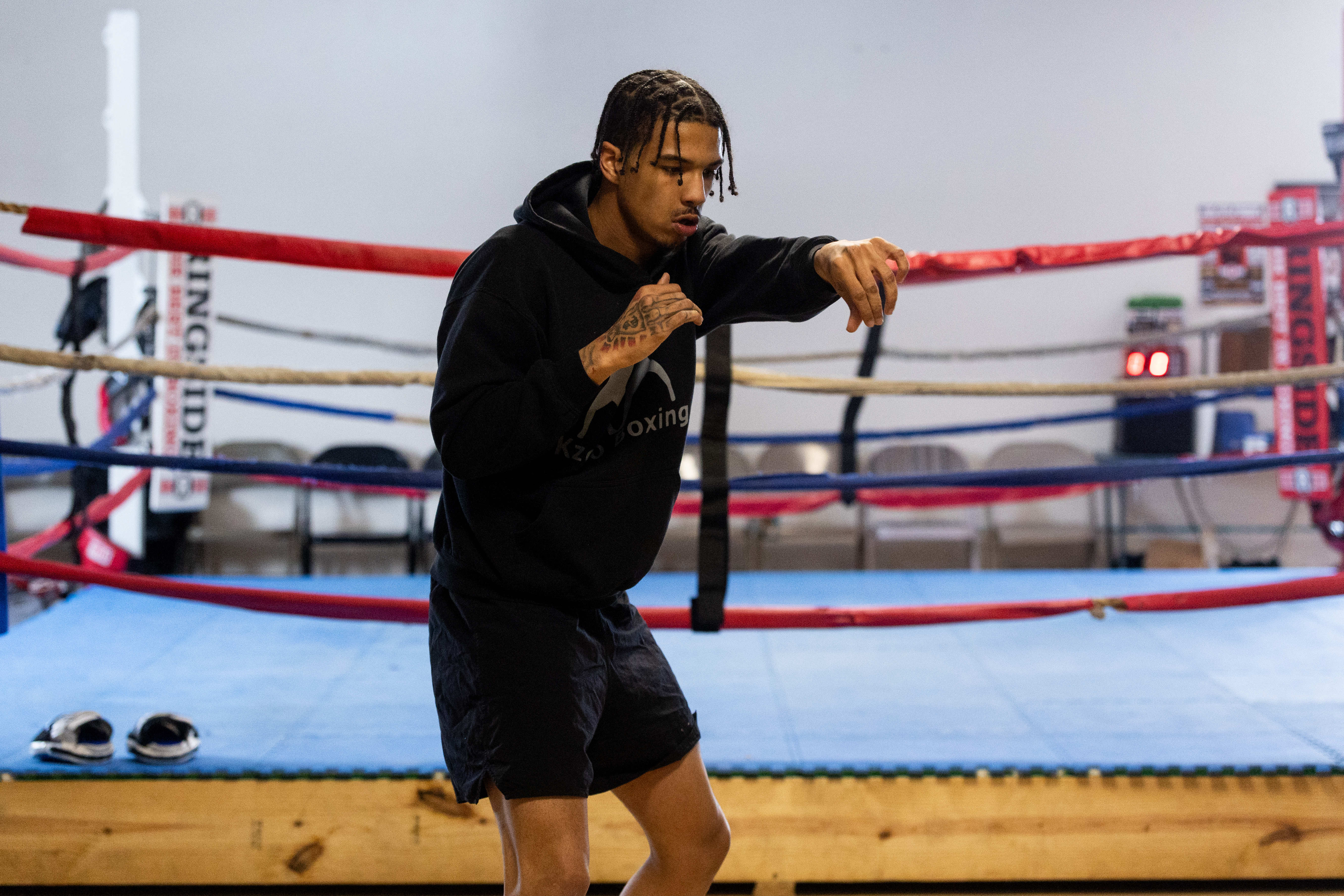 Evan Jackson, 19, of Kalamazoo, trains for the USA Boxing International Open at Kzoo Boxing on Tuesday, Feb. 3, 2026. , The Open, which is expected to draw elite amateur talent and emerging future stars to Colorado, is Jackson’s biggest challenge yet.