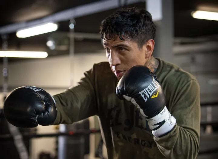 Mario Barrios in training camp for his fight against Ryan Garcia. Photo taken on February 16, 2026.
