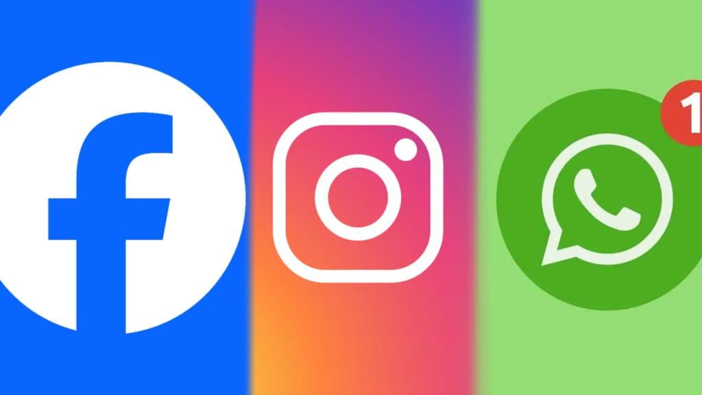 Facebook, Instagram, and WhatsApp logos
