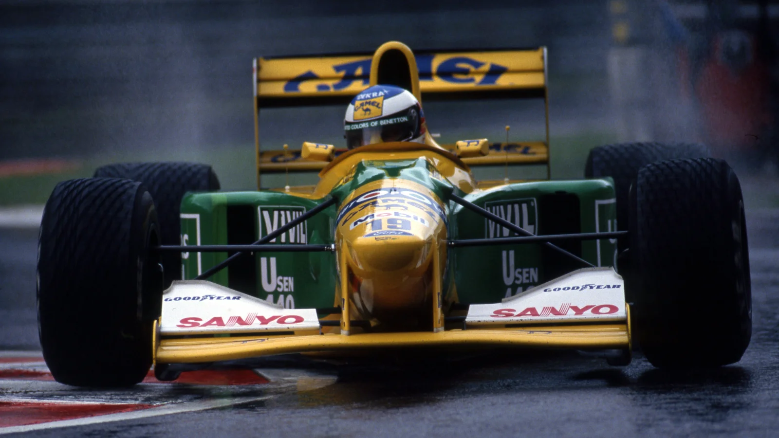 Michael Schumacher took his first-ever Grand Prix victory in the Benetton B195