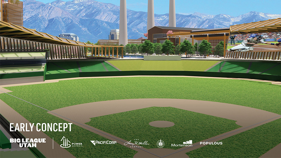 Potential Salt Lake City MLB ballpark rendering...
