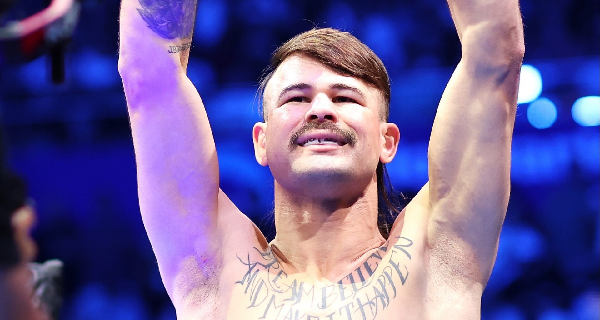 Diego Lopes enters the Octagon for his fight at UFC 325