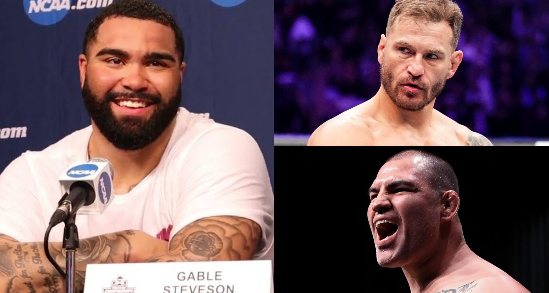 Gable Steveson, Stipe Miocic, and Cain Velasquez