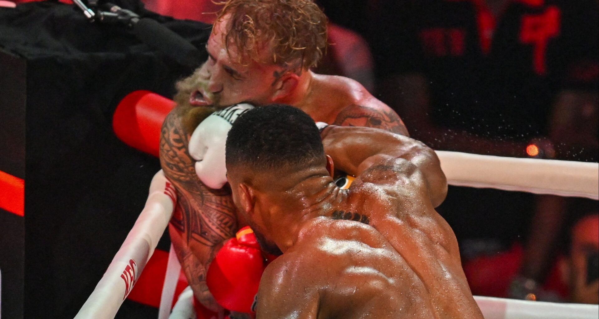 Anthony Joshua punches Jake Paul