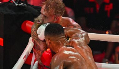 Anthony Joshua punches Jake Paul