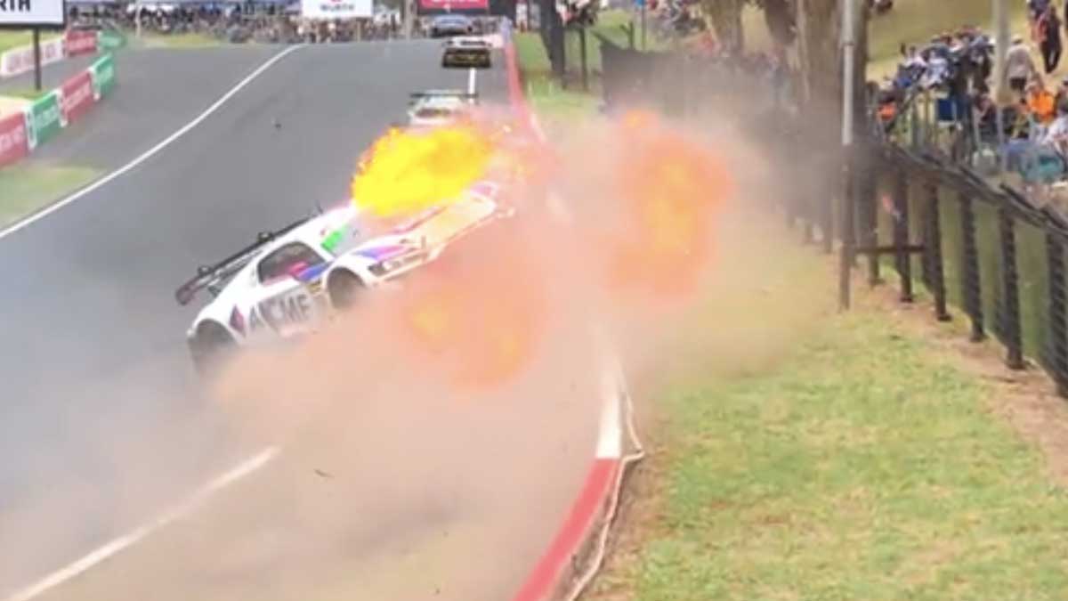 Supercars racer escapes massive Bathurst 12 Hour shunt