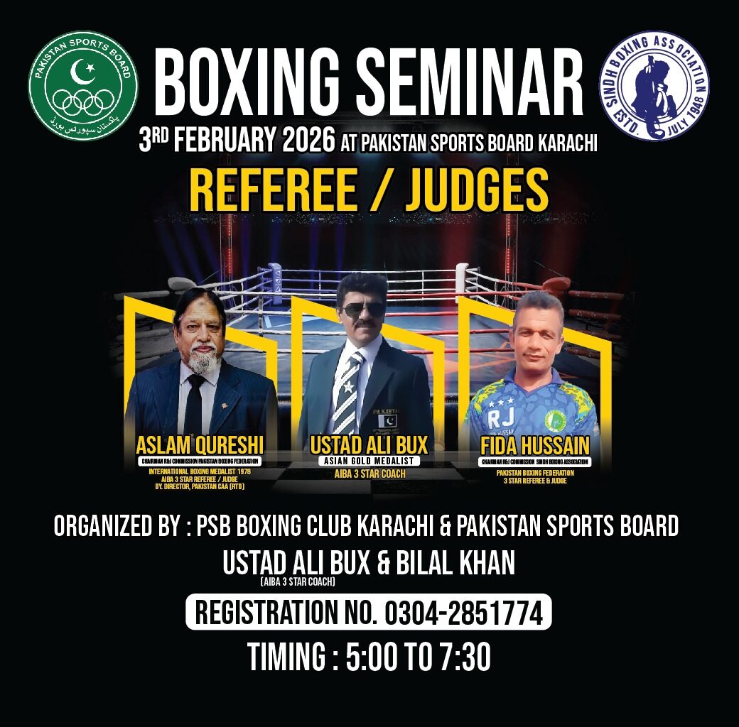 The Pakistan Boxing Federation arranged a Referee and Judge Seminar in Karachi