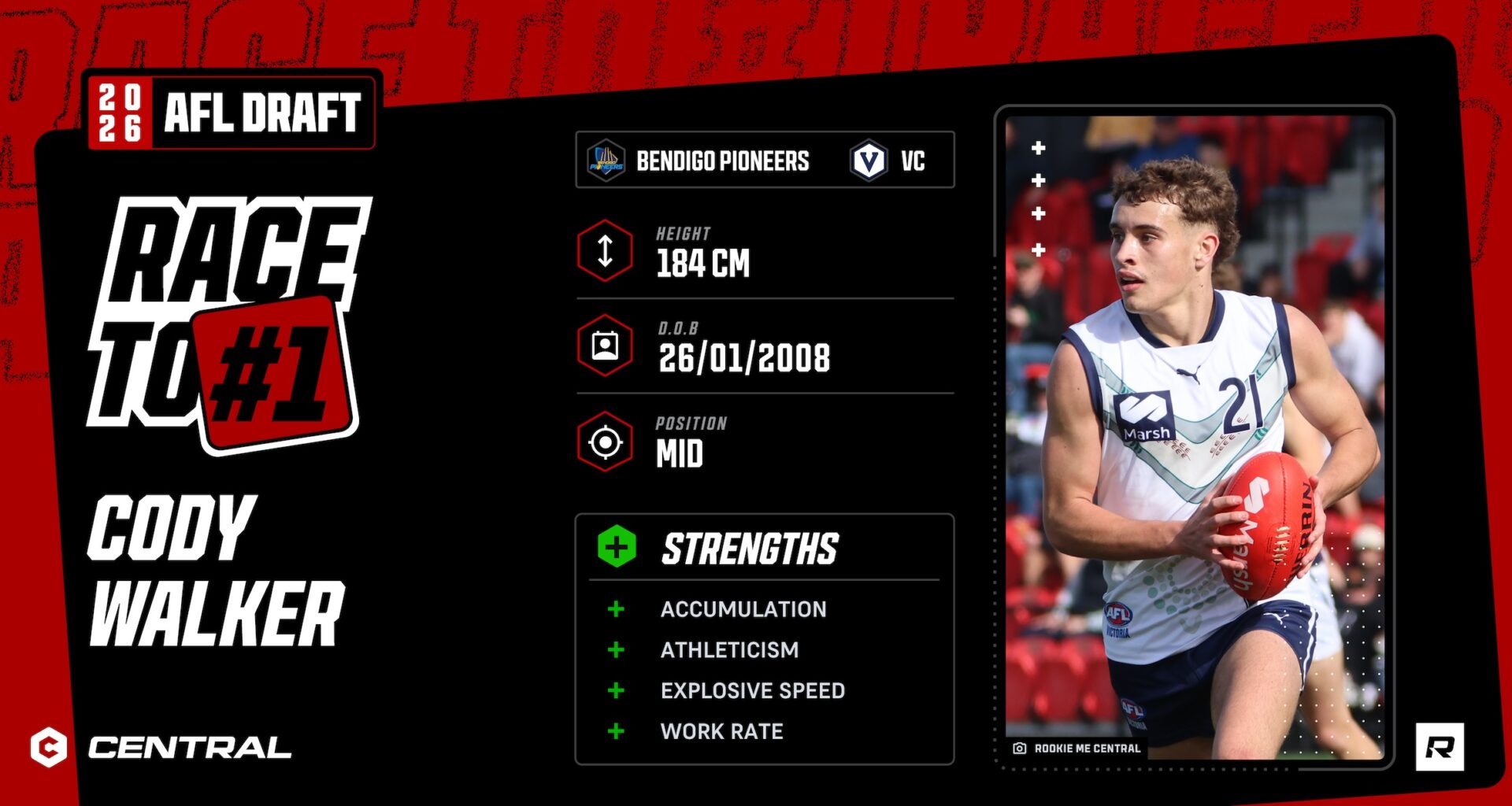 2026 AFL Draft | Race to #1: Cody Walker