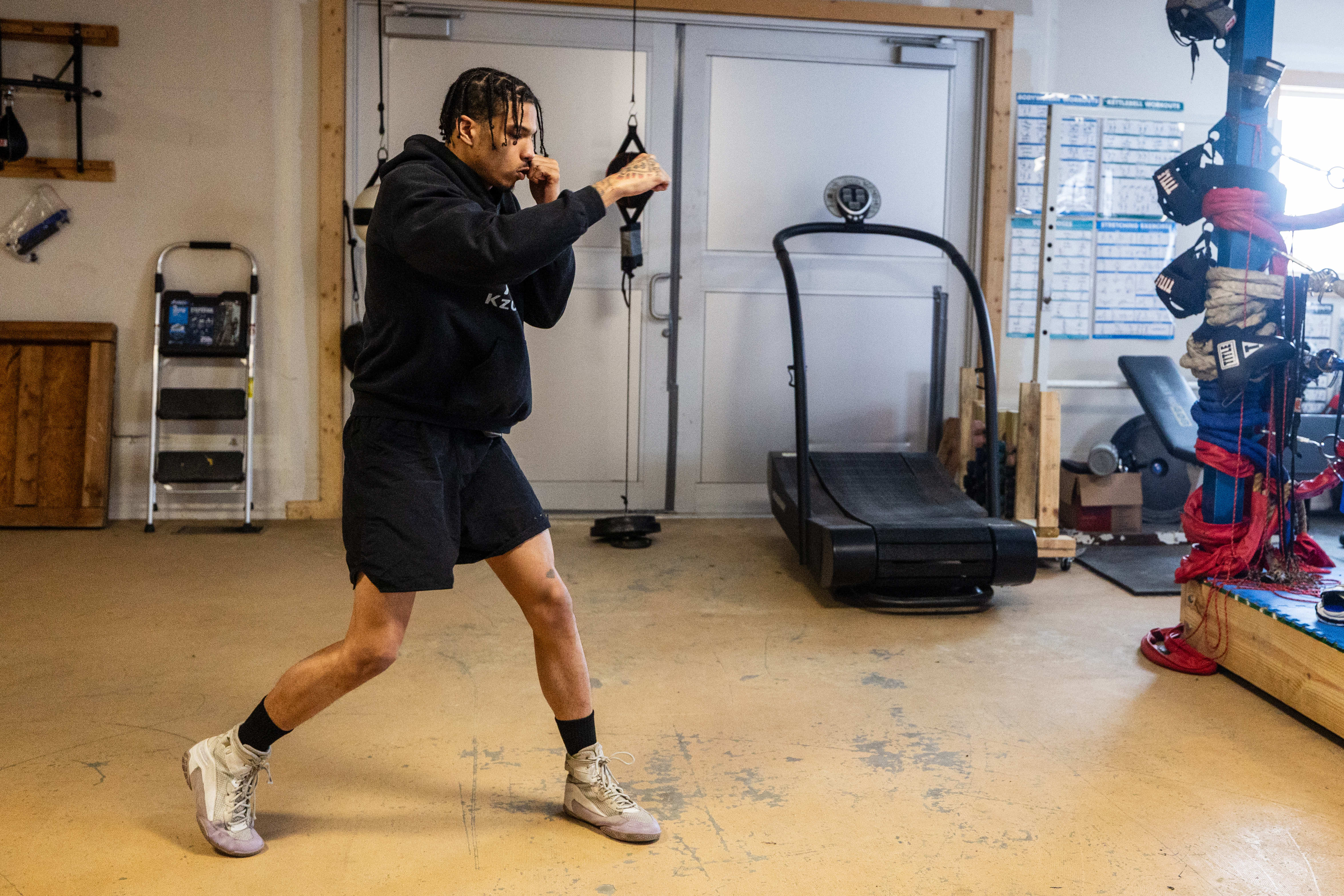 Evan Jackson, 19, of Kalamazoo, trains for the USA Boxing International Open at Kzoo Boxing on Tuesday, Feb. 3, 2026. , The Open, which is expected to draw elite amateur talent and emerging future stars to Colorado, is Jackson’s biggest challenge yet.