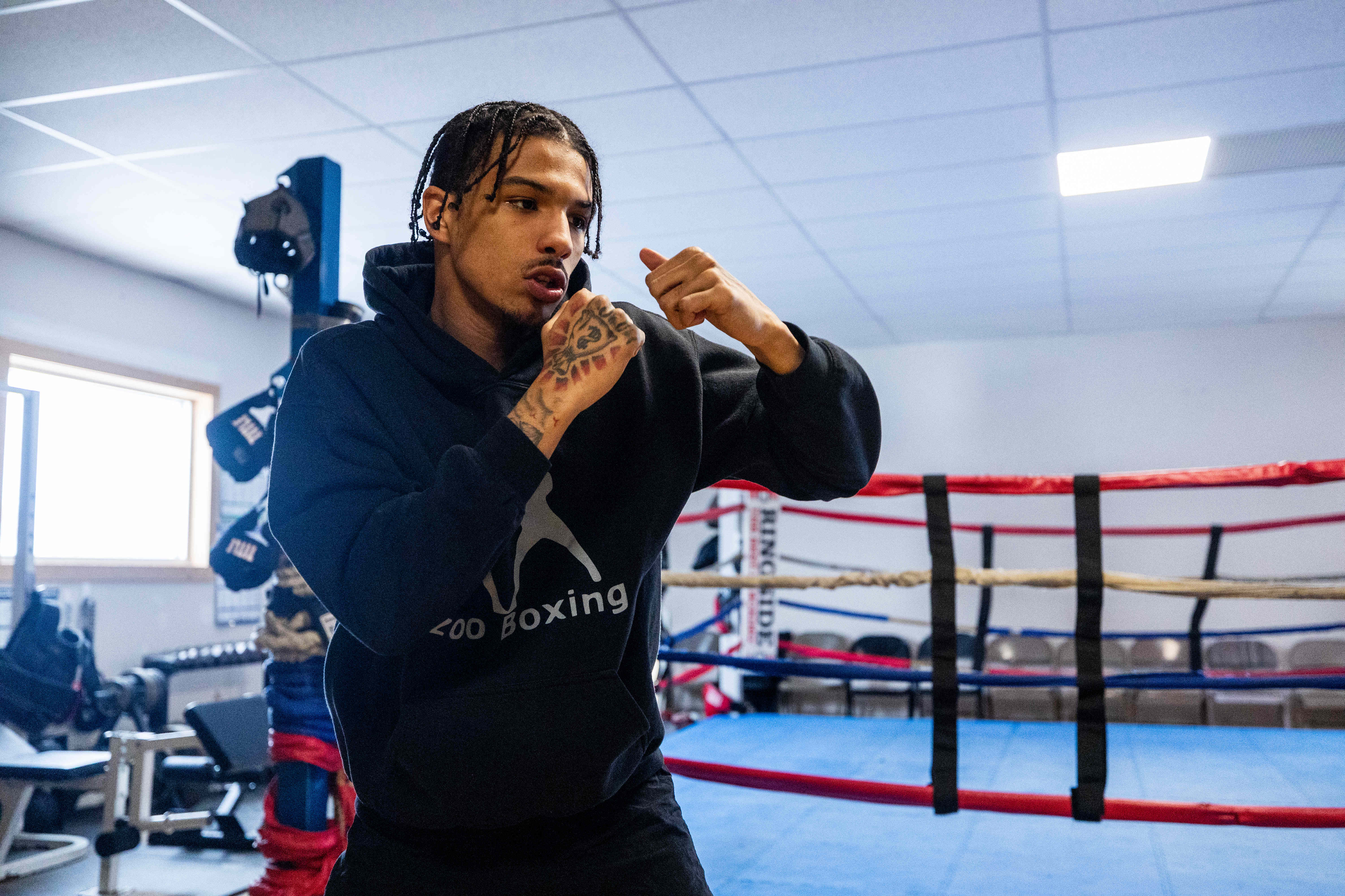 Evan Jackson, 19, of Kalamazoo, trains for the USA Boxing International Open at Kzoo Boxing on Tuesday, Feb. 3, 2026. , The Open, which is expected to draw elite amateur talent and emerging future stars to Colorado, is Jackson’s biggest challenge yet.