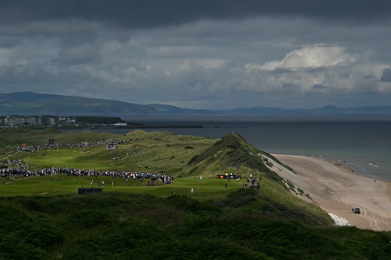 The sixth tee at Royal Portrush during last year's Open. Photograph: Glyn Kirk/AFP via Getty Images