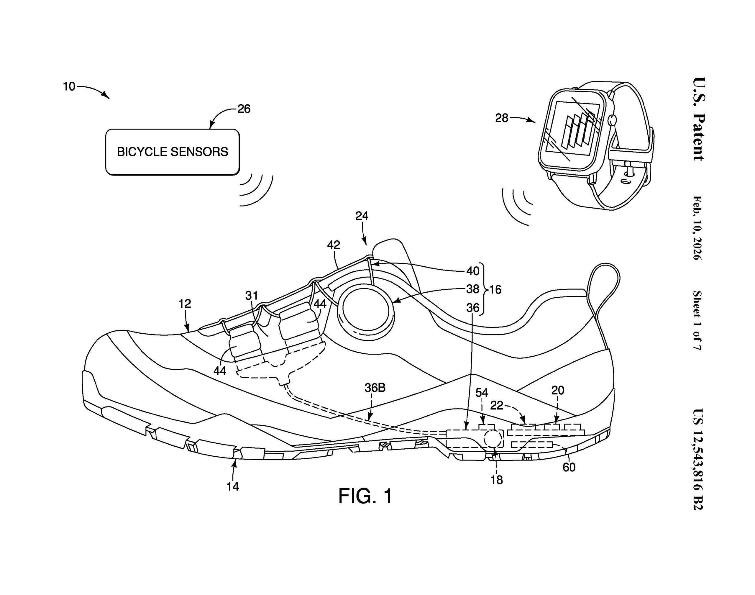 Shimano self-tightening shoes patent