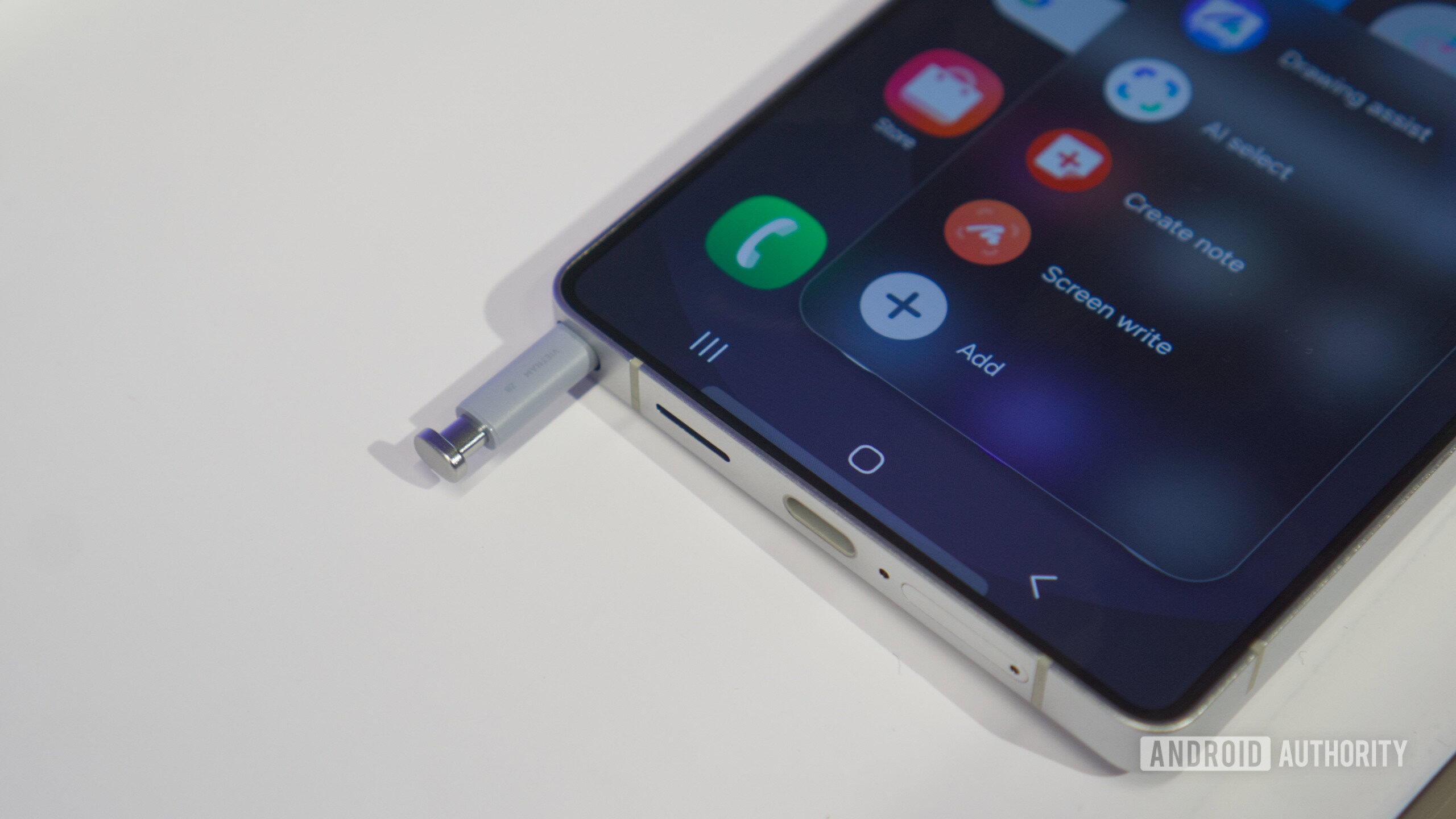 Samsung Galaxy S25 Ultra S Pen in slot Samsung Galaxy S25 Ultra S Pen in slot