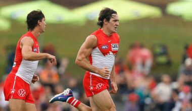 Sore Swan on track to face Blues, Giants' Toby plan shows promise