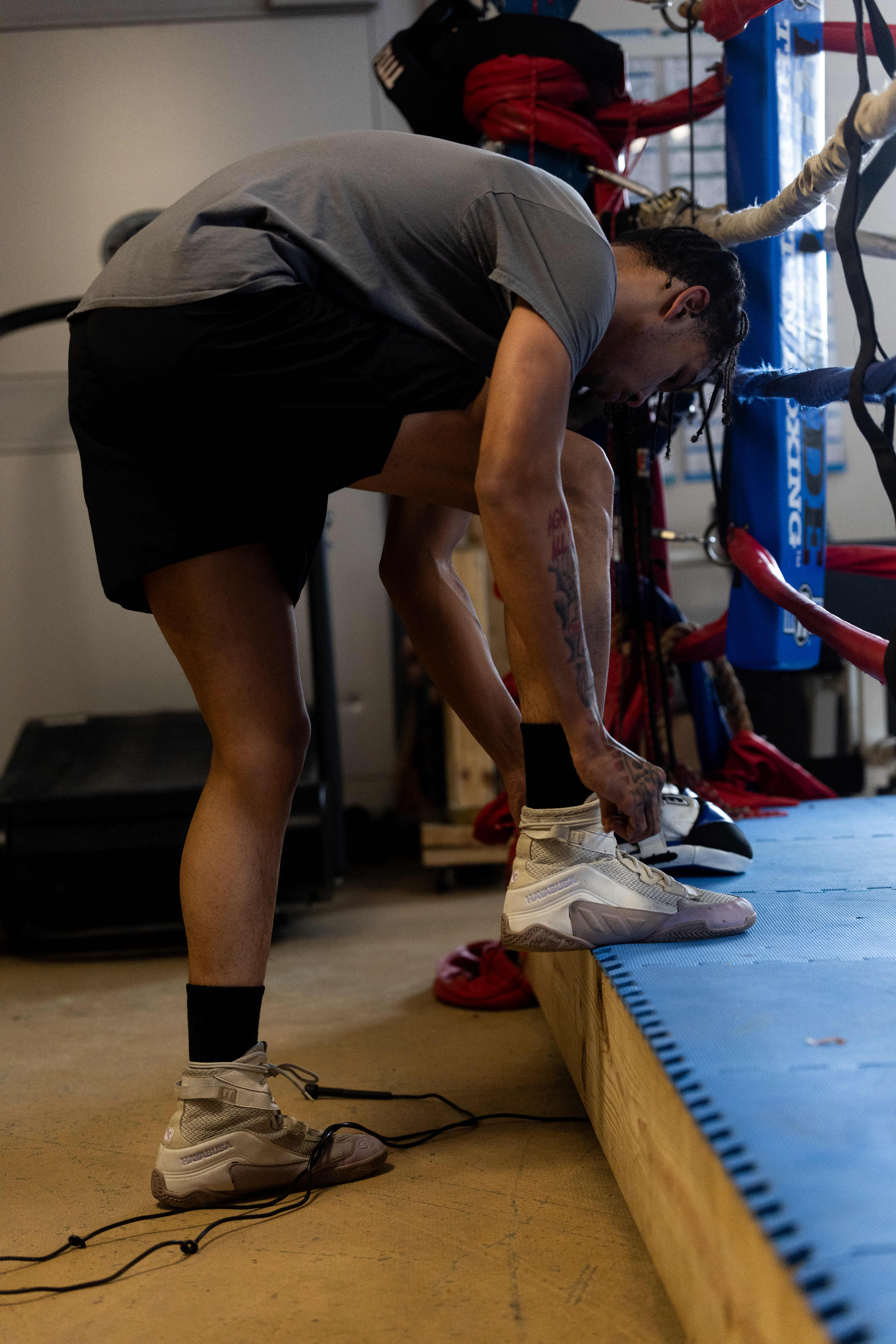 Evan Jackson, 19, of Kalamazoo, trains for the USA Boxing International Open at Kzoo Boxing on Tuesday, Feb. 3, 2026. , The Open, which is expected to draw elite amateur talent and emerging future stars to Colorado, is Jackson’s biggest challenge yet.