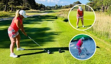 Carly Cummins hitting a variety of shots