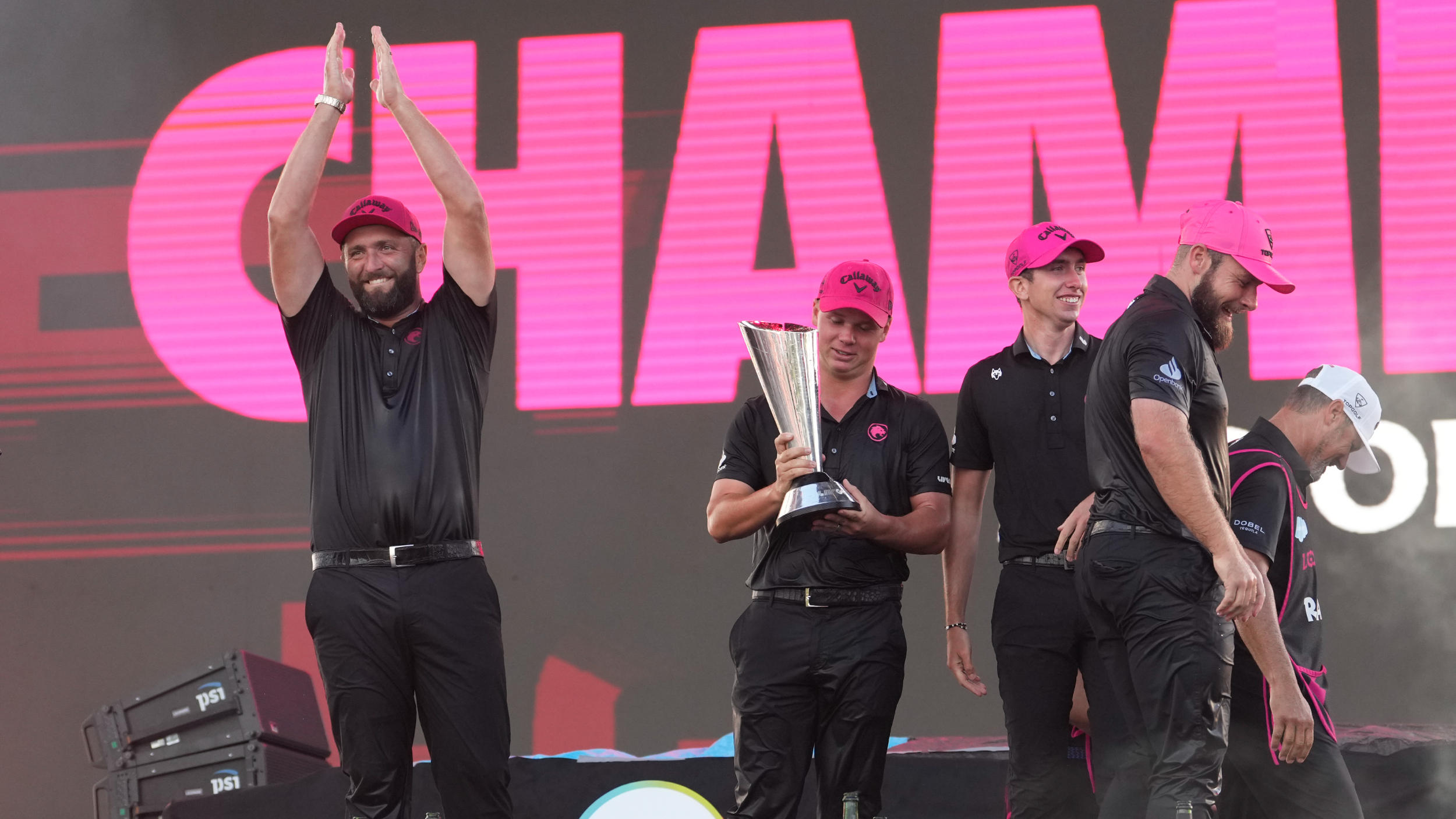 Legion XIII with the LIV Golf Team Championship trophy