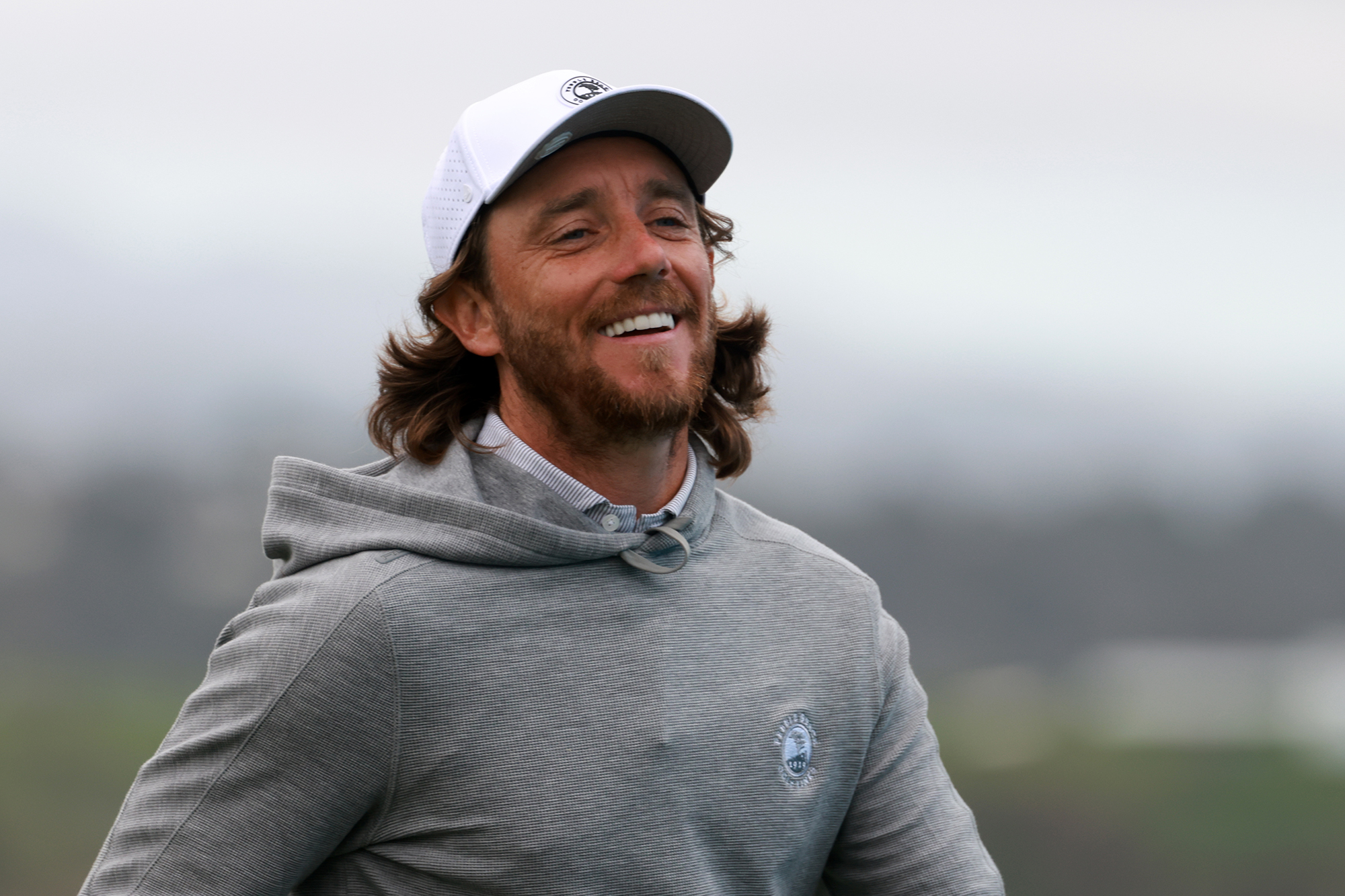 Tommy Fleetwood in Pebble Beach golf apparel