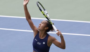 Leylah Fernandez in action ahead of the WTA Jiangxi Open.