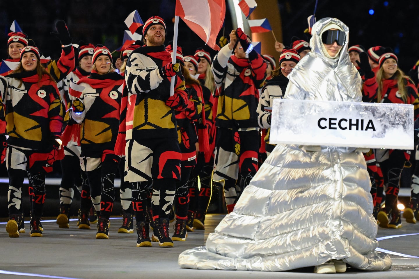 Bruins star David Pastrnak was among the flag bearers for Czechia in the Winter Olympic Opening Ceremony.