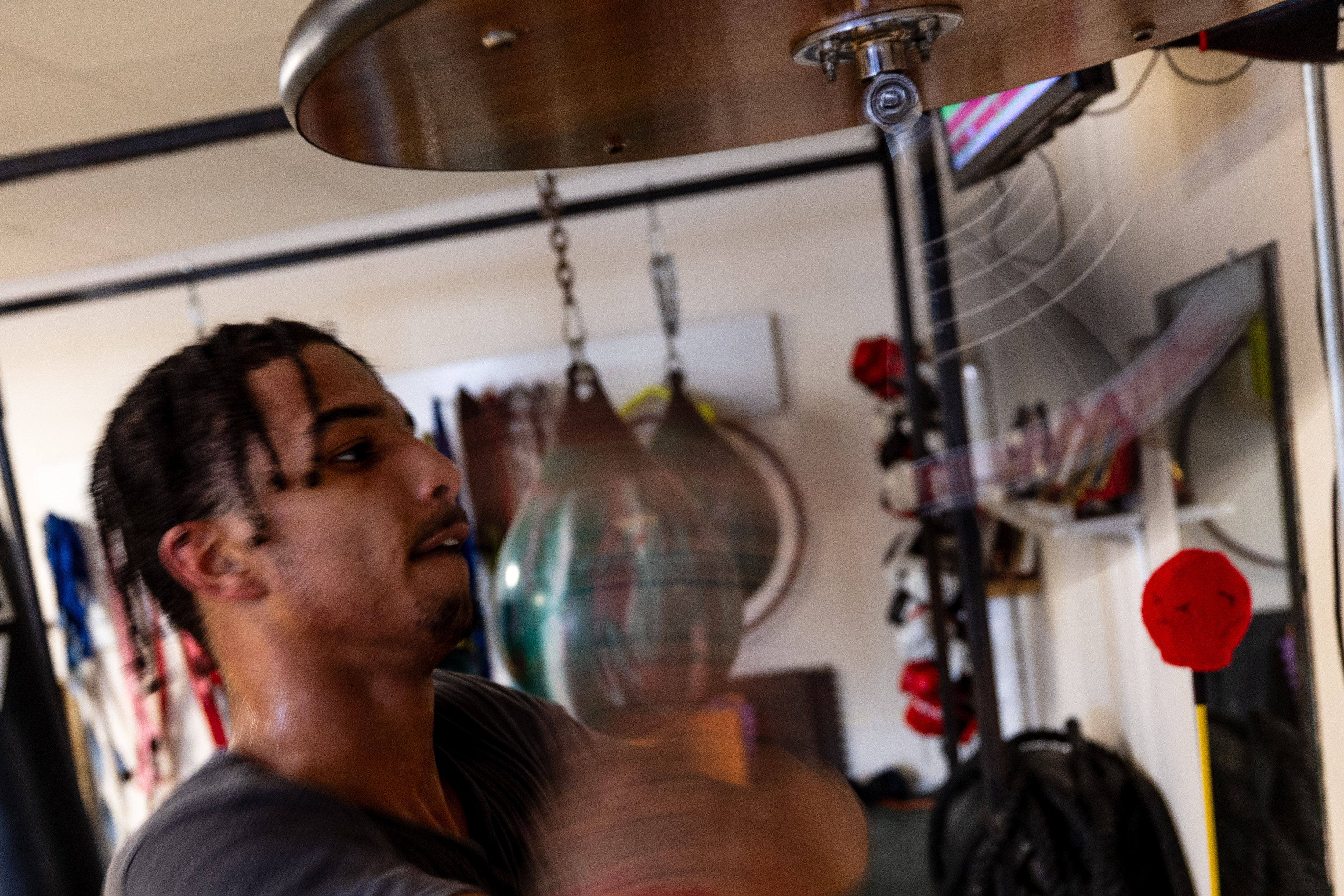 Evan Jackson, 19, of Kalamazoo, trains for the USA Boxing International Open at Kzoo Boxing on Tuesday, Feb. 3, 2026. , The Open, which is expected to draw elite amateur talent and emerging future stars to Colorado, is Jackson’s biggest challenge yet.