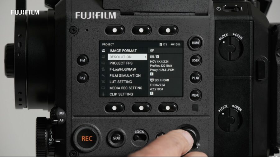 The RESOLUTION menu.